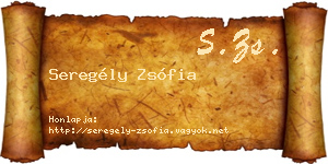 Seregély Zsófia névjegykártya